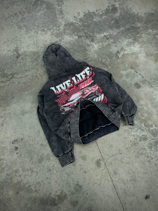 Overzise Hoodie Acid Wash