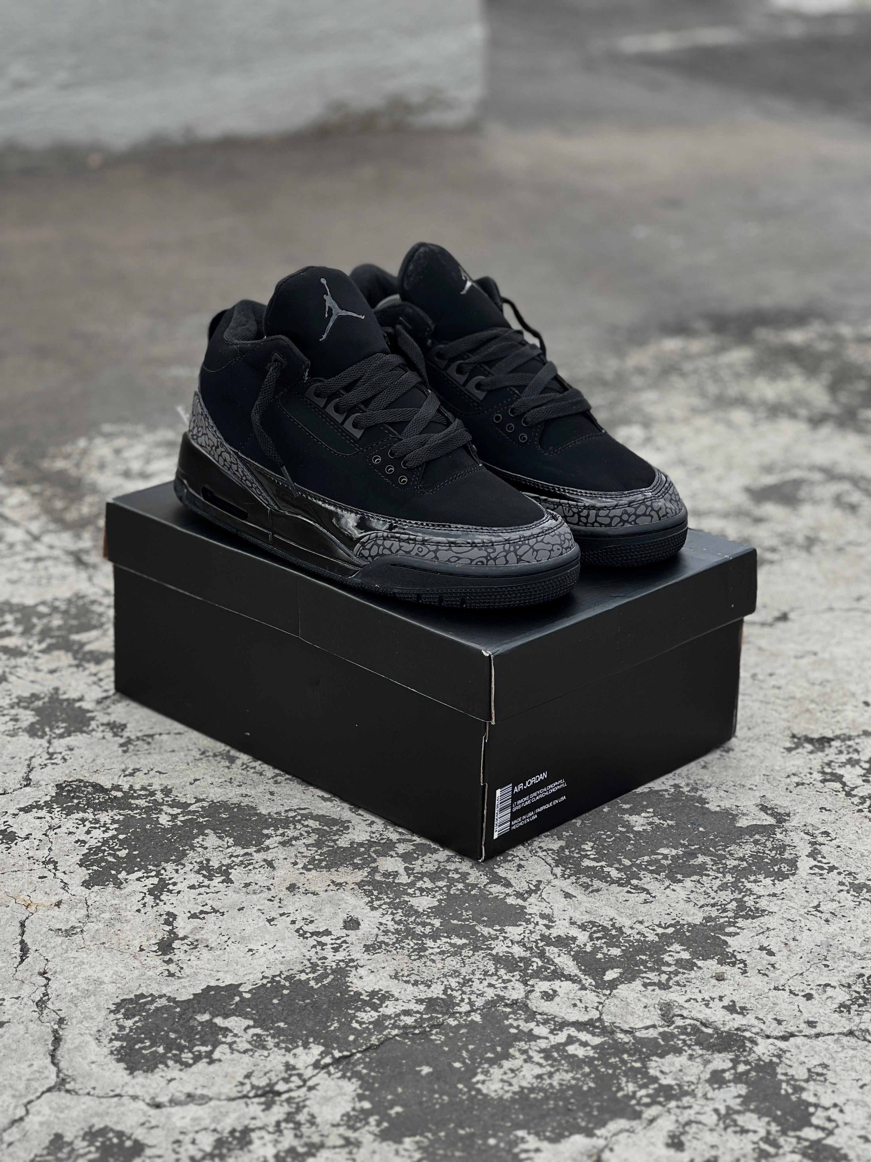 Jordan retro 3 black on sale cat